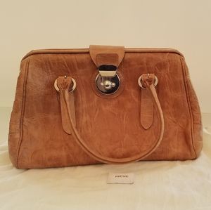 Prune Tan Leather Purse